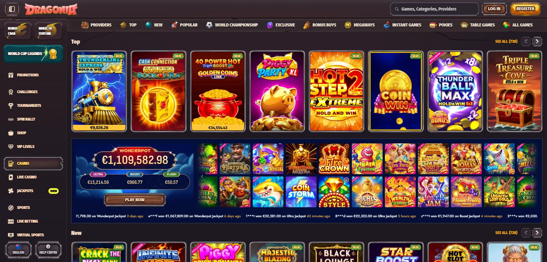 Dragonia Casino NZ slot games – 5000 plus titles from top providers