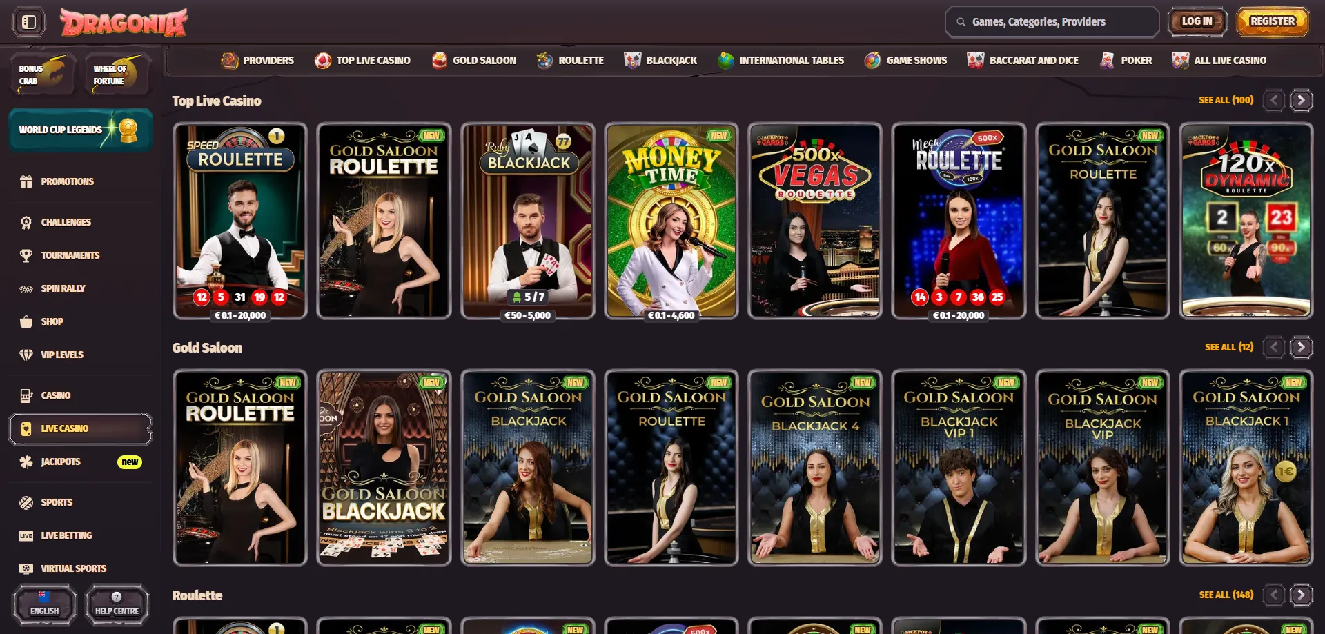 Dragonia Casino live dealer tables – blackjack roulette baccarat NZ